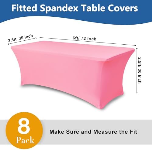 Spandex Table Cloths for 6 foot Rectangle Tables-Fitted Stretch Table Cover - Image 4
