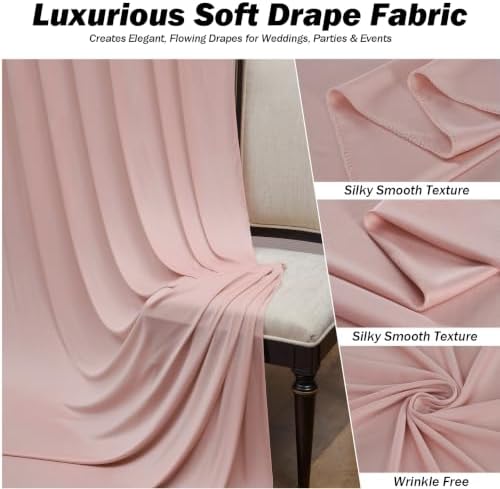 20x12 ft Dusty Pink Backdrop Curtains for Weddings, Birthdays and Photos - Image 6