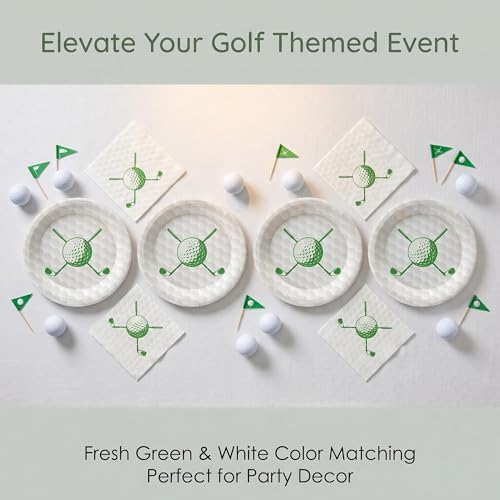 50 Pcs Golf Plates and Napkins, 7 Inch Golf Birthday Party Supplies - Image 5