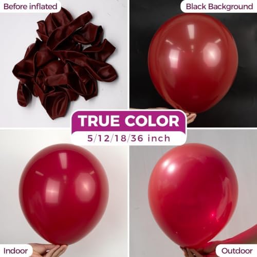 Bezente Maroon Balloons Latex Party Balloons 100 Pack 12 inch - Image 2