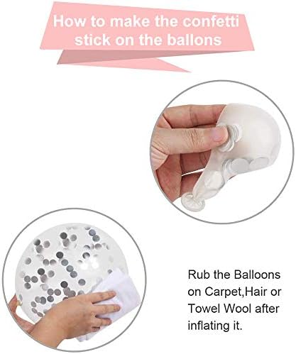 Hiquaty Silver Balloons,50pcs 12 Inch Silver and White Balloons - Image 3
