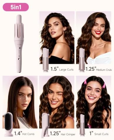TSUYAGLA 5 in 1 Automatic Curling Iron Set with 3 Interchangeable Barrels - Image 2