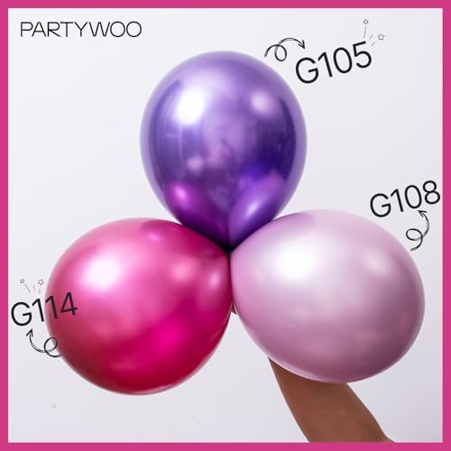 PartyWoo Hot Pink Balloon Arch Kit 140pcs Different Sizes 18 12 10 5 Inch - Image 3