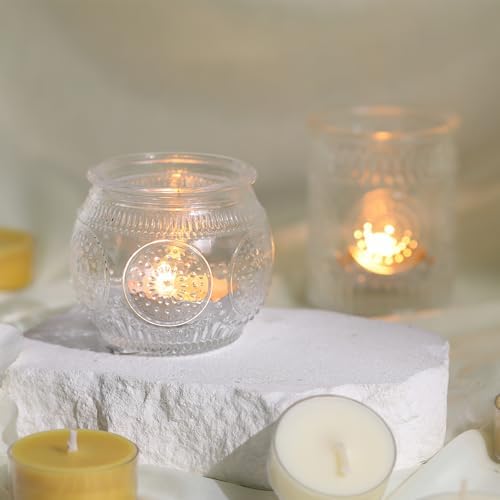 30 Pcs Assorted Clear Votive Candle Holders, Wedding Centerpieces Table Decorations, Glass Tea Lights Candle Holder for Party Decorations, Vintage Boho Candle Holders Bulk for Wedding Receptions - Image 4