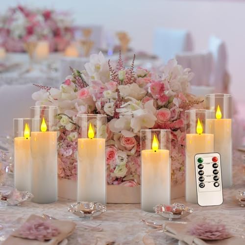 24 Pcs Acrylic LED Flameless Candles with 4 Remote,White,Flickering, Clear, Suitable for Wedding, Party, Home Decoration & Outdoor. - Image 4