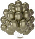 PartyWoo Metallic Green Balloons 50pcs Metallic Sage Olive Green Boho Color by PartyWoo