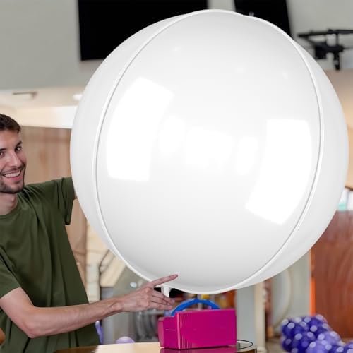 50 Inch Matte White Round Foil Balloons 3pcs Large Ball Balloons - Image 3