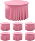 Fitted Pink Spandex Table Skirts for Wedding Party,60 Inch Round,6 Pack by HolidayIdeas