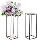 Sziqiqi Black Geometric Centerpiece Column Flower Stand, 2Pcs, 31.5in by SZIQIQI