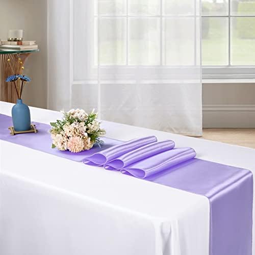 10-Pack Lavender 12 x 108 inches Long Premium Satin Table Runner - Image 6
