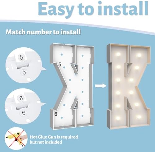 4FT Light Up Marquee Letter K - Large Foam Board Mosaic Kit - Image 4