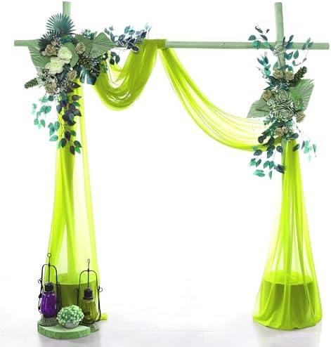 Pack of 1 Wedding Arch Drape Panel Fabric 30" x 40ft - Parrot Green - Image 2