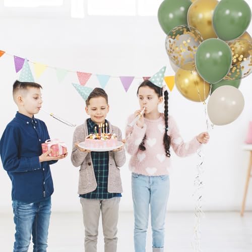 68Pcs Balloons Kit 12 Inch, Sage Green Balloon Sand White Metallic Gold Balloon Confetti with Ribbons, Party Balloons for Baby Bridal Shower Wedding Birthday Decorations. - Image 6