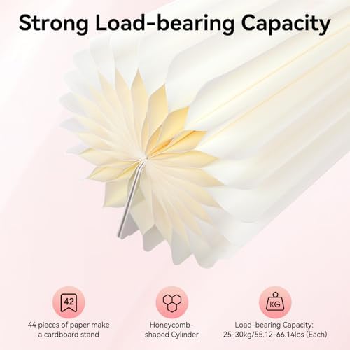 4Pcs Cylinder Stands for Party Foldable Cardboard Centerpiece Display Round Stands Centerpiece Cake Pedestal Stand 55-66LBS for Wedding Party Birthday Decor 40/60/80/100cm High (4Pcs) - Image 3