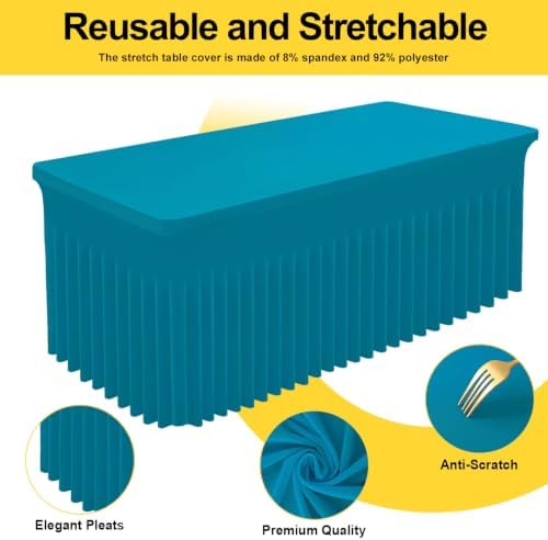 Smiry Spandex Elastic Fitted Table Cloth Skirt for 6FT Rectangle Table - Image 2