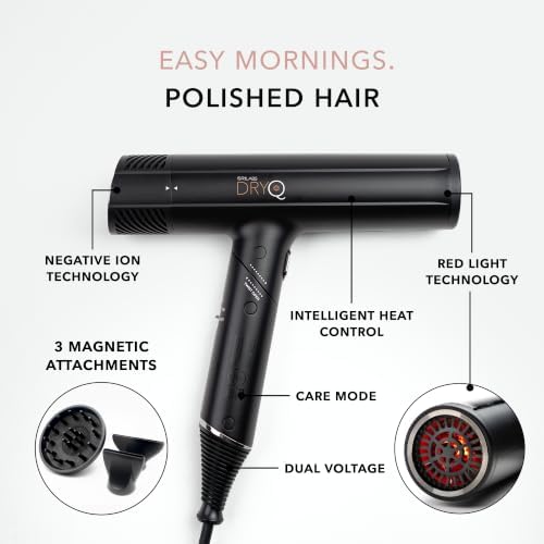 SRILabs DryQ Infrared Hair Dryer - Red Light, Frizz Control, Dual Voltage - Image 5