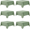 6-Pack Sage Green Tablecloths for Square Tables, 70 x 70 Inches by DailySet