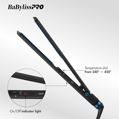 BabylissPRO Nano Titanium Ultra-Thin Hair Straightener, Professional Flat Iron, 5-Inch Extended Plates for Faster Straightening, for All Hair Types - Image 3