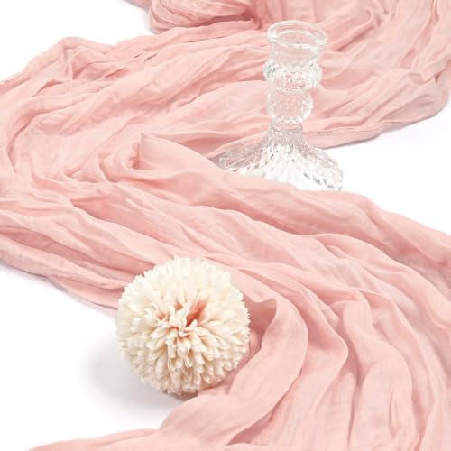 6 Pack 10Ft Blush Pink Cheesecloth Table Runner 23 x 120 Inch - Image 3