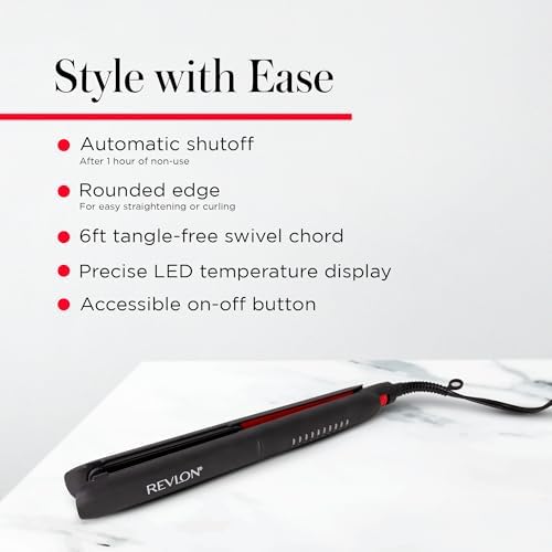 REVLON Smoothstay 1 Inch Hair Straightener - Coconut Oil Infused Flat Iron Helps Enhance Shine & Smoothness, Reduces Frizz, Sleek Straight Hair - Image 6