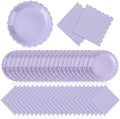 120 Pcs Purple Plates and Napkins 7in Disposable Paper Tableware by Tiangrid