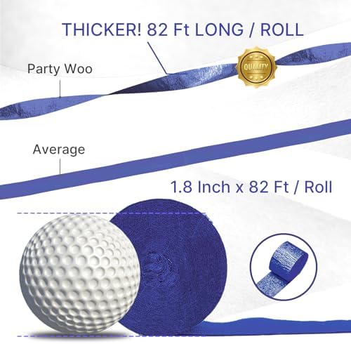 PartyWoo Navy Crepe Paper Streamers 4pcs 328 FT Navy Streamers - Image 3