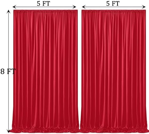 Wrinkle Free Red Backdrop Curtains for Parties, Thick Fabric Photo Backdrop Drapes for Christmas Photography Birthday Wedding Background Backdrop, 10ft x 8ft - Image 6