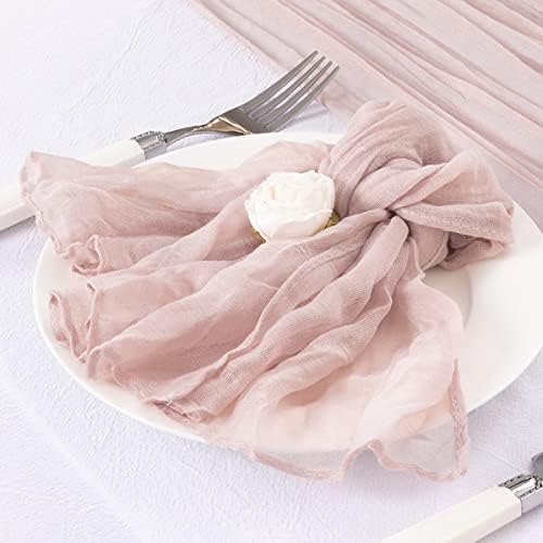 DeZerlor Pink Washable Cheesecloth Napkins Set of 12 for Wedding Party - Image 6