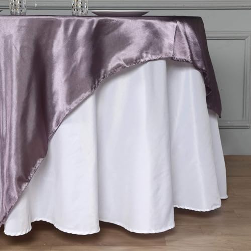 Balsa Circle 10 pcs 72x72 inch Amethyst Square Tablecloth Satin Fabric Overlays Linens | Table Cloths Cover for Wedding Party Banquet Reception Events Decoration Kitchen Dining Events Kitchen Dining - Image 3