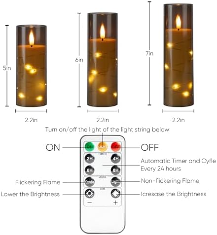 Homemory 12Pcs Flickering Flameless Candles with Remote, LED Pillar Candles - Image 2