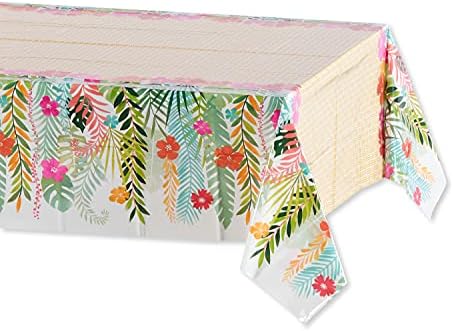 American Greetings Tropical Luau Party Supplies for BBQs and All Summer Parties, Plastic Table Covers (3-Count) - Image 2