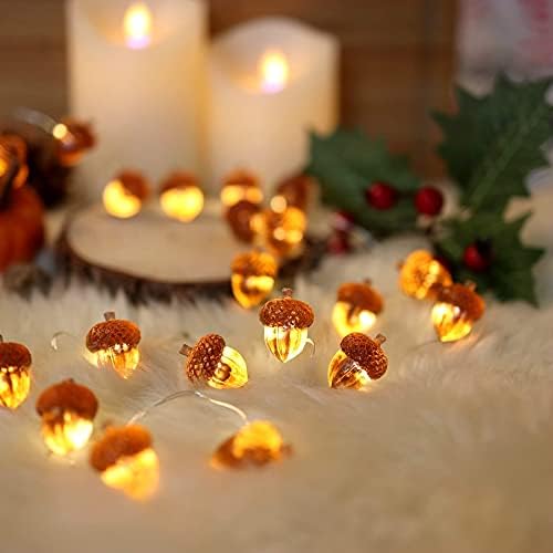 Thanksgiving Acorn Lights Fall Garland Decorative Fairy String Light Cute Novelty Lights 30 LEDs 10 ft USB or Battery Operated for Bedroom Wedding Xmas Harvest Decor - Image 3