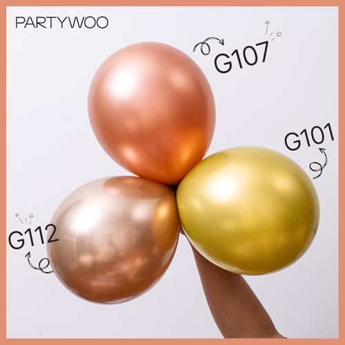 PartyWoo Rose Gold Shades Balloon Garland Kit, 140 pcs Shades of Rose Gold Balloons Different Sizes Pack of 18 Inch 12 Inch 10 Inch 5 Inch for Balloon Garland, Birthday Decorations, Party Decorations - Image 3