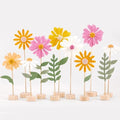 11 PCS Daisy Party Decorations with Wooden Base, Felt Flower Daisy by BalunAdmhail