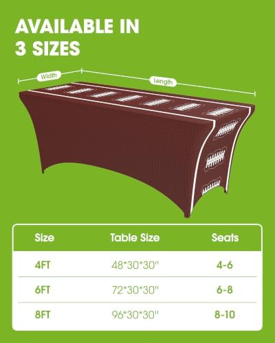 Pureegg Football Party Decorations Spandex Tablecloth 6ft - 2 Pack - Image 5