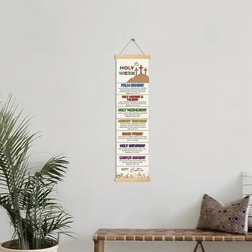 Happy Easter Decor, Holy Week Poster, Easter Story Banner Decor for Home Church, Bible Verse Wall Door Decoration, Church Activity Kids, Family Hanging of Scripture and Words Decorations 07 - Image 4