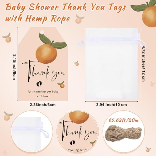 50 Sets Baby Shower Favors Shot Glasses Keychain Gifts, Cutie, Orange - Image 4