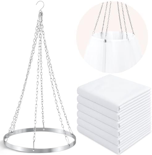 6 Panels 5 x 30ft White Ceiling Drapes for Wedding Parties 12 in Ring by Breling