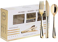 N9R 300PCS Gold Plastic Silverware, Disposable Plastic Cutlery/Utensils by N9RTABLEWARE