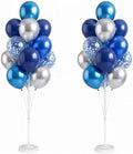 2 Sets Navy Blue Silver Balloon Column Kit for Floor or Table Party Decor by Tosuced