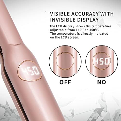 Mini 1/2" Flat Iron, Tourmaline Titanium Hair Straightener for Short Hair - Image 2