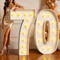 Imprsv Marquee Numbers 4FT Large Light Up Numbers 70 Birthday Decorations by Letsmakeitimpressive