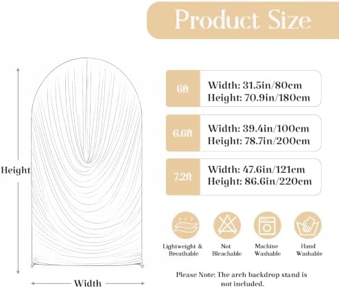 White Draped Arch Cover - 6FT Drape Arch Backdrop Cover - Image 7