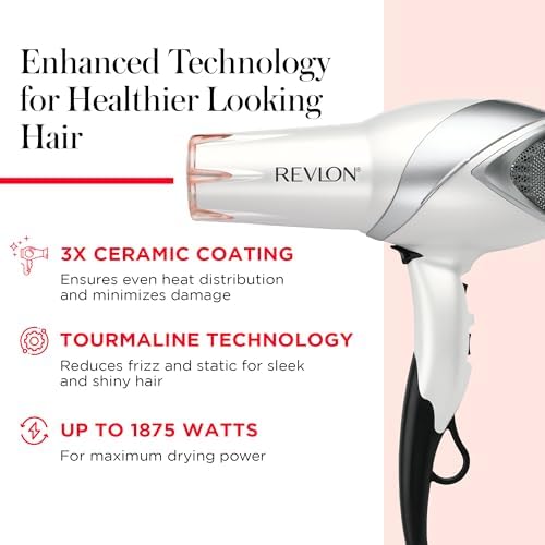 REVLON Infrared Ionic Hair Dryer with Diffuser & Concentrator, White - Image 4