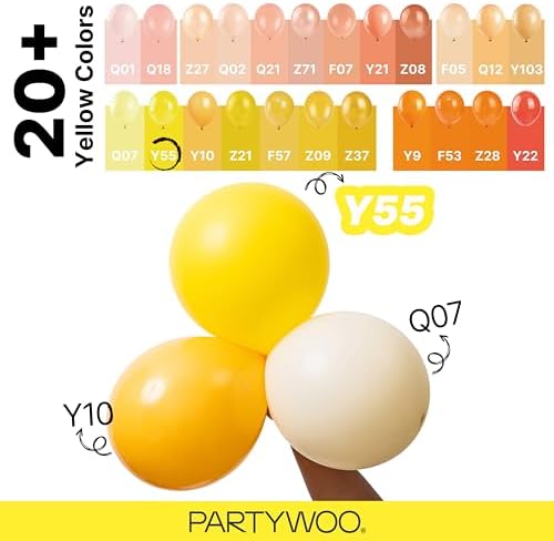 PartyWoo Yellow Balloons 50pcs Latex Helium Balloons 12 Inch (Pack of 2) - Image 4