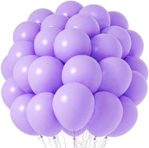 Voircoloria 66pcs Pastel Purple Light Purple Latex Party Balloons, 12inch by Voircoloria
