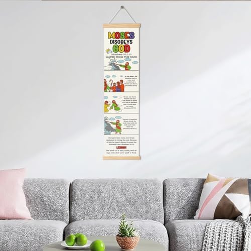 Moses Strikes the Rock Banner, Church Banner, Christian Rustic Hanging Door Flag, Farmhouse Decorations Outdoor Indoor, Church Activity Decor, Bible Lesson, Scripture and Words Decorations - Image 6