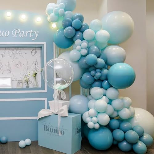 Voircoloria 130pcs Peacock Blue Balloons Garland Arch Kit, 18 12 10 5 Inch - Image 6