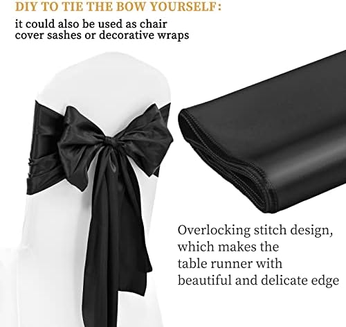 12 Pack Black Satin Table Runner 12 x 108 Inch Long Premium Table Runners for Wedding Party Events Decoration, Birthday Parties, Banquets Decorations, Graduations, Engagements - Image 4