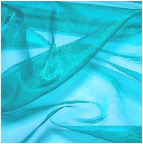 5 Yard Organza Fabric 44" Wide for Wedding Event Décor - Light Teal - Image 2